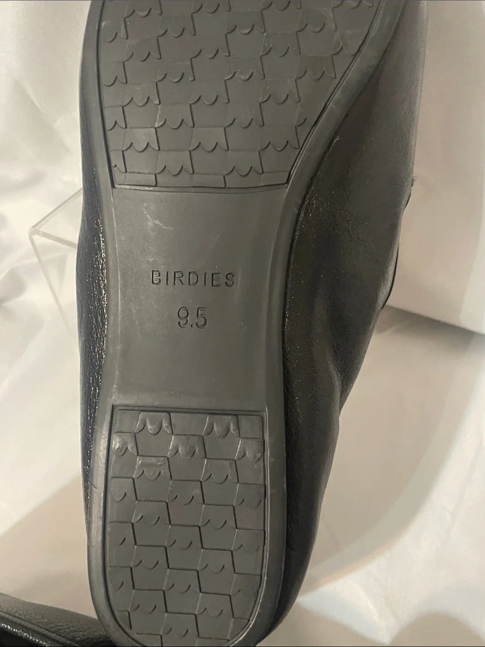 Birdies Vesper Black Tumbled Leather Comfort Loafers Flats 9.5